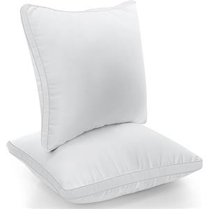 Utopia Bedding Cuscini Letto (Set di 2), 45 x 45 cm Guanciali Letto Coppia - Tessuto Spazzolato con Fibra di Poliestere 3D - Morbida e Traspirante Cuscini (Bianco)