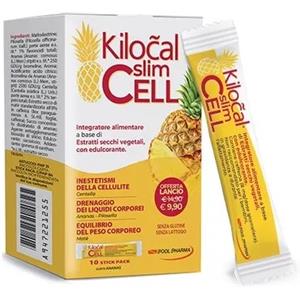 Pool Pharma Kilocal Slim Cell - Integratore Anticellulite in Stick Pack Gusto Ananas - 10 Stick