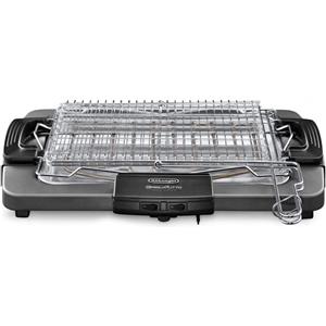DELONGHI De Longhi BQ80 Barbecue Grill Elettrico con Griglia e Bistecchiera, 1000-1450-2450 W, Grigio
