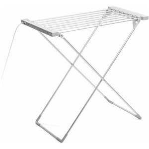 InnovaGoods - Stendibiancheria Elettrico Pieghevole Dryak, 8 Sbarre Riscaldate 120W, Design a Forma di X, Salvaspazio, Asciugatura Rapida, Adatto per Interni, Grigio, Taglia Unica, Alluminio