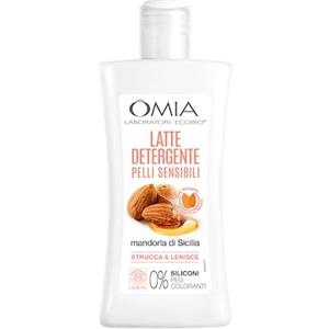 Omia, Latte Detergente Viso Eco Bio Mandorla e Malva, Struccante Fisiologico Viso e Occhi, per Pelli Normali, Secche e Sensibili, Effetto Idratante e Nutriente, Dermatologicamente Testato - 200 ml