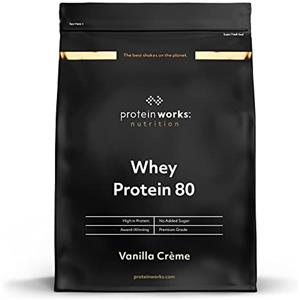 THE PROTEIN WORKS Proteine Whey 80 (Concentrate) In Polvere | 82% Di Proteine | Frullato Proteico Povero Di Zuccheri | Crema alla Vaniglia | 500g