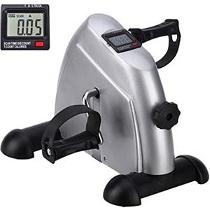 Uten Mini cyclette per braccia e gambe, con resistenza regolabile e display LCD, Silver, Compatto