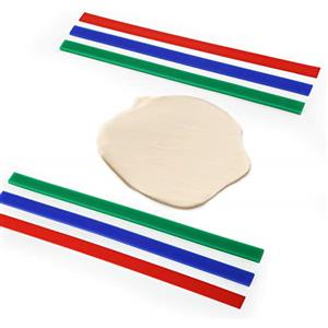GWHOLE 6 pz Strisce Mattarello Regolabile Mattarello con Spessori Silicone Set di Guide per Impasto Biscotti 3 Altezza Distanziatori Professionale Pasticceria Pizza (2, 4, 6 mm)