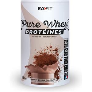 Eafit Pure Whey 360 g, Doppio Cioccolato, Proteine del Siero di Latte, Crescita Muscolare, Assimilazione Rapida, Aminoacidi ed Enzimi Digestivi, Certificato Antidoping