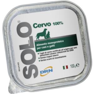 DRN Solo Cervo 100g - Alimento Umido Monoproteico per Cani e Gatti, Senza Coloranti e Conservanti