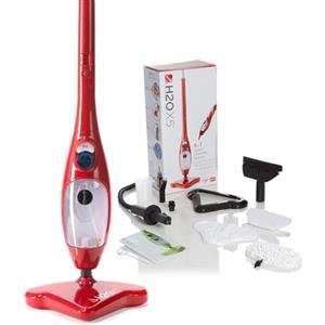 H2O Thane H2O X5+ - Scopa a vapore 2-in-1 con pulitore a vapore portatile, per pavimenti, tappeti, vetri e tessuti - Rosso