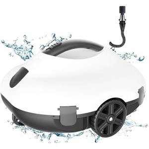 Bestyks Robot Piscina, Robot Piscina Fuori Terra 130 Minuti Di Pulizia Potente, Robot Automatico Pulisci Piscina Wireless Motori A Doppia Azionamento Per Piscine A Fondo Piatto Fino A 80 M²