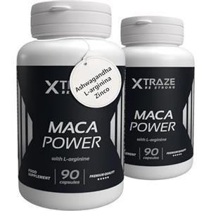 xtraze Capsule di radice di Maca Rossa con Ashwagandha, L-citrullina, Arginina, Zinco, Selenio e Vitamina D3 per migliorare le prestazioni sportive, 180 capsule di XTRAZE