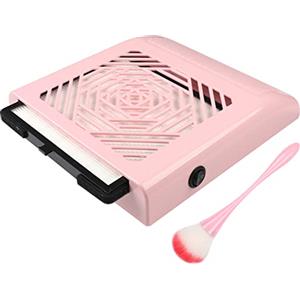 ANGNYA Aspiratore Unghie Aspirapolvere Elettrico Professionale con Filtro di Ricambio da Tavolo Strumento per la Pulizia delle Unghie Asciugatore per Gel UV (Rosa).