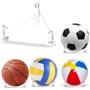 Azonelife Supporto da Palla da Sport in Acrilico, Espositore Porta Pallone Calcio, Trasparente Supporto Porta Basket Portaoggetti, Tribuna Rugby per Pallacanestro Palloni da Calcio Basket Pallavolo