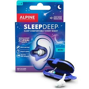 Alpine SleepDeep - Tappi orecchie per dormire in gel morbido (Taglia S) - Forma ovale 3D per eliminazione del rumore, ottimizza il comfort e l'attenuazione - Riduce i rumori - 1 paio di taglia S