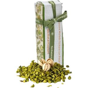Sicilia Bedda - Torrone Siciliano Gr. 150 - Una dolcezza Siciliana - Vari Gusti (Torrone Bianco al Pistacchio)