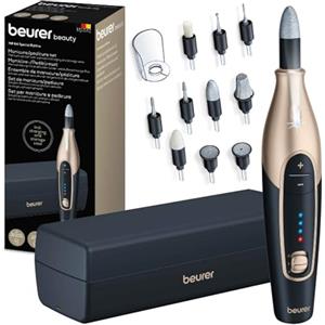 Beurer MP 84 Fresa per Unghie Professionale con Batteria, Fino a 4400 Giri per Min, Lima per Unghie Elettrica con Custodia, 10 Accessori, Set Manicure e pedicure elettrico, Colore Nero Special Edition