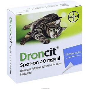 BAYER Droncit Spot-on Antiparassitario Per Gatti 4 Tubetti 20mg