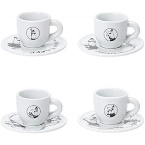 Bialetti Set 4 TAZZINE Moka CAROSELLO Tazze Colazione, Multicolore, Unico, 4