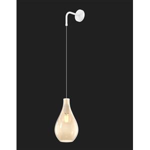 Top Light Applique Contemporanea Drop 2.0 in Metallo e Vetro Ambra, 1 Luce E27 Regolabile