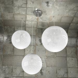 TopLight Sospensione Glitter 3 Luci in Vetro Soffiato Trasparente D.25 30 40 cm