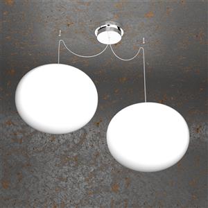 TopLight SOFT Sospensione 2 Luci D.35 cm in Metallo Cromo e Vetro Opaco
