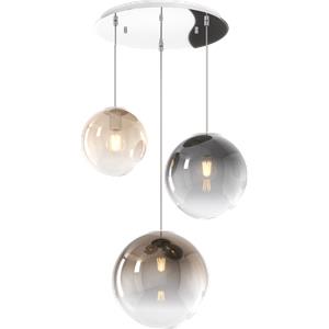 Top Light Lampadario Moderno Big Eclipse Tondo in Metallo Cromo e Vetro Multicolor con 3 Luci E27