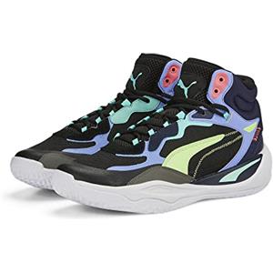 PUMA Playmaker PRO Mid, Scarpe da Basket Unisex-Adulto, Black-Elektro Purple, 42.5 EU