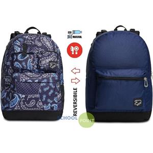 ZAINO Seven REVERSIBLE POCKETS + CUFFIE WIRELESS- BLUE CASHMERE