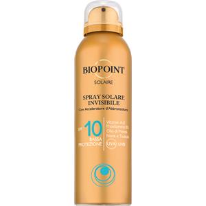Biopoint Spray Solare Invisibile SPF 10 150 ml - Bassa Protezione con Acceleratore di Abbronzatura, Senza Oli Minerali e Coloranti, Resistente all'Acqua