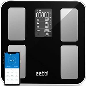 EEBBL Bilancia Pesapersone Impedenziometrica Bluetooth Digitale con App-Misura Peso Corporeo, Massa Grassa, Muscolare e Ossea, BMI, Proteine