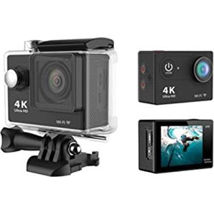 KOZWAY Action Camera Ultra HD Fotocamera Subacquea H9R 12MP 2 LCD 30M Impermeabile 170D Telecomando Casco Bicicletta Videocamera Sport Outdoor Cam (Dimensioni: H9 0ption3, Colore: Nero)