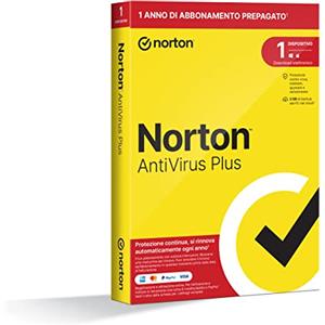 Norton Antivirus Plus 2024, 1 Dispositivo, Licenza di 1 anno con rinnovo automatico, PC o Mac