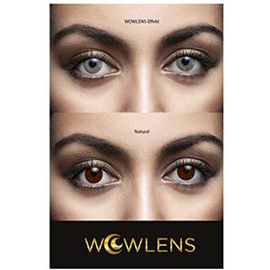WOWLENS I Lenti a Contatto Colorate Grigie + Portalenti - MIAMI GREY per Occhi Chiari e Scuri en grigie naturali -2 pezzi- DIA 14.0 -senza correzione- 0.00 diottrie