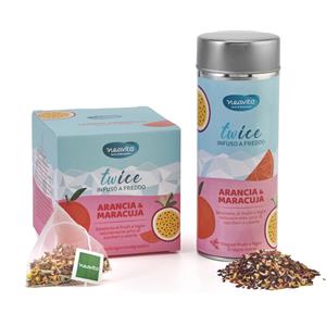 Neavita Twice Tisana a Freddo Arancia e Maracuja Sfuso 90 grammi - Privo di zuccheri e calorie