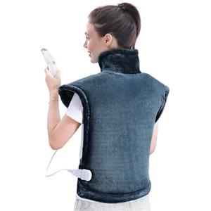 CURECURE Termoforo Elettrico Cervicale e Spalle, Schiena, Cuscino Termoforo Elettrico 60 x 85 cm con 4 Livelli di Temperatura, 90 Min Spegnimento Automatico e Protezione Contro Il Surriscaldamento, Lavabile