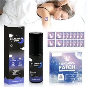 SHOWHEEL 28 Pezzi Cerotto per il Sonno,60 ml Melatonine Spray,Cerotti per Dormire per Adulti,Sleep Patch Naturali,Melatonina Spray per Dormire,Spray Integratore per Sonno,per Migliorare la Qualità del Sonno