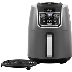 Ninja Air Fryer Max, 5.2L, 6 in 1, Cottura Senza Olio, Frigge Ad Aria, Massima Croccantezza, Arrostisce, Cottura al Forno, Riscalda, Disidrata, Cestello Lavabile in Lavastoviglie, Grigio/Nero, AF160EU