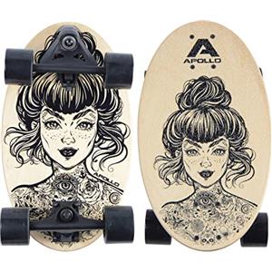 Apollo Barrel Board | Pratico Cruiser per Pendolari | Agile e Compatto | Mini Skate da Viaggio | Tavola Skateboard da Città | Per Adulti e Bambini