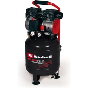 Einhell TE-AC 24 Compressore silenziato (220-240 V, 750 W, serbatoio aria verticale 24 l, max 8 bar, portata aria max 100 l/min., cilindri 2, autolubrificato -no olio, inc. 2 manometri, 57 dB(A))