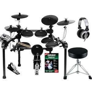 XDrum DD-520 PLUS SET 1 E-Drum Set (batteria elettronica, con sgabello, cuffie, bacchette, pedale e scuola di batteria, 458 suoni)