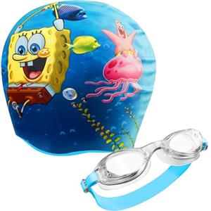 SpongeBob SquarePants Cuffia e Occhialini da Nuoto per Bambini - Set da Piscina
