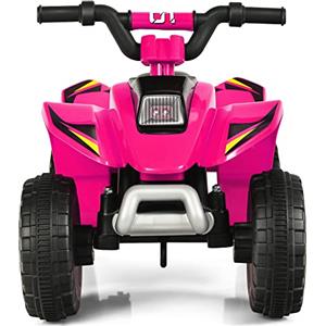 GYMAX Quad Elettrico per Bambini 3+ Anni, Veicolo Cavalcabile per Bambini 6V, con Funzione Avanti e Indietro, 72 x 39,5 x 45,5 cm (Rosa)
