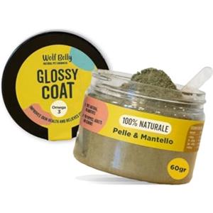 Wolf Belly Natural Pet Goodness Wolf Belly - Probiotici Dermatite Cane 100% Naturale (60 g) con Lievito di Birra, Spirulina e Alga Ascophyllum | Meno Prurito e Caduta | Pelo Forte e Brillante | Polvere - Prodotto in Europa