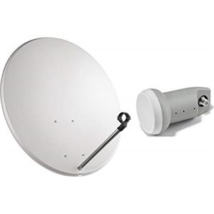 Tel PARABOLA 40CM ACCIAIO ANTENNA SATELLITARE PER SKY,TIVUSAT+ LNB OCCHIO 1 USCITA