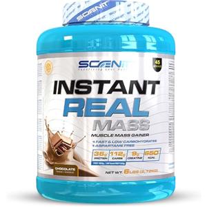 Scenit Redefining your Body Instant Real Mass - 2,72 kg - Mass Gainer - gainer massa muscolare - weight gainer - Gainer aumento massa - Mass gainer con creatina (2,72 kg, Cioccolato)