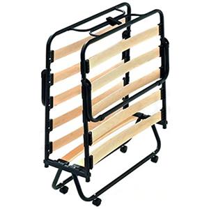 EVERGREENWEB MATERASSI & BEDS Evergreenweb - Brandina Pieghevole 80x190 cm - Rete Singola a Doghe in Legno Naturale di Faggio + Ammortizzatori, sostegno più flessibile - Ortopedica, 4 Ruote ANTIGRAFFIO Smontabili