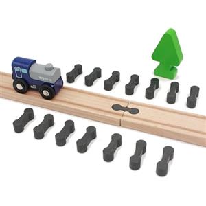 Locorico - Confezione da 15 raccordi maschio a forma di osso per treno in legno compatibili Brio