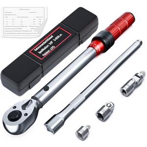 MOCINE 3/8 Set di 5 chiavi dinamometriche, Chiavi dinamometriche, 5~60 NM. Asta di prolunga da 250 mm, Adattatore da 3/8'' a 1/2'' e 1/4'', Adattatore universale