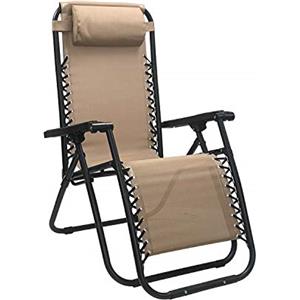 Totò Piccinni Sedia GRAVITY gravità Zero Sdraio da Giardino Poltrona Relax Pieghevole Salvaspazio Tubolari Acciaio 24mm Reclinabile Tessuto in Textilene Mare Spiaggia Piscina Arredo Esterno (Sabbia)