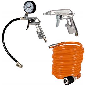 Einhell Originale Einhell Set 3 accessori per compressore (pistola gomme con manometro, pistola corta, prolunga 4 m)