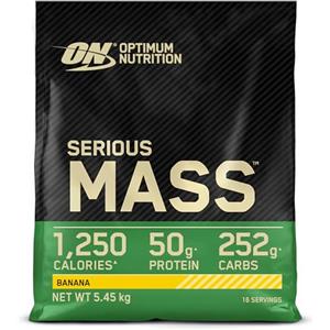 Optimum Nutrition Serious Mass Proteine in Polvere ad Alto Contenuto Calorico per Aumentare il Peso, con 25 Vitamine e Minerali, Creatina Monoidrato e Glutammina, Gusto Banana, 16 Dosi, 5,45 kg