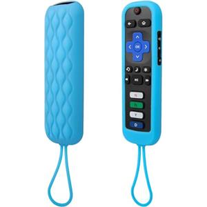 YiBiChin Coperchio Protettivo Universale Blu Luminoso per Roku/Now TV Telecomando, Copertura Remota SOLO per Now TV/Roku Telecomando, Guscio Resistente Antiurto Antiscivolo con Cinturino - Bagliore blu